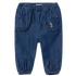 Name it zachte baggy jeans met ruches/borduurwerk - Bella - Donkerblauw Denim - Broek - MamaMilla