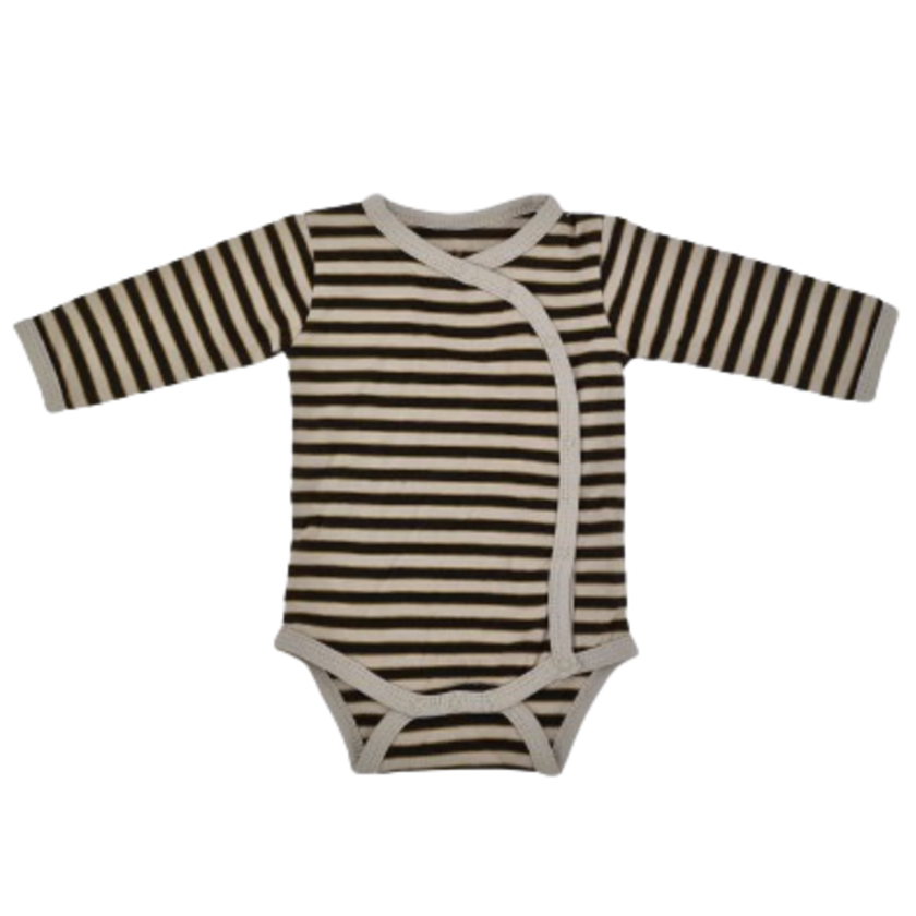 Small Rags body met zijsluiting - Strepen - Grijs - Body - MamaMilla