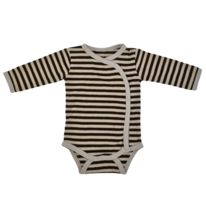 Small Rags body met zijsluiting - Strepen - Grijs - Body - MamaMilla