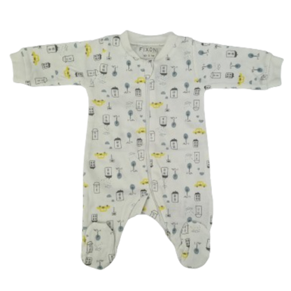 Fixoni jumpsuit/nachtpak met voetjes - Nieuw Nadja - City - Wit - Jumpsuit - MamaMilla