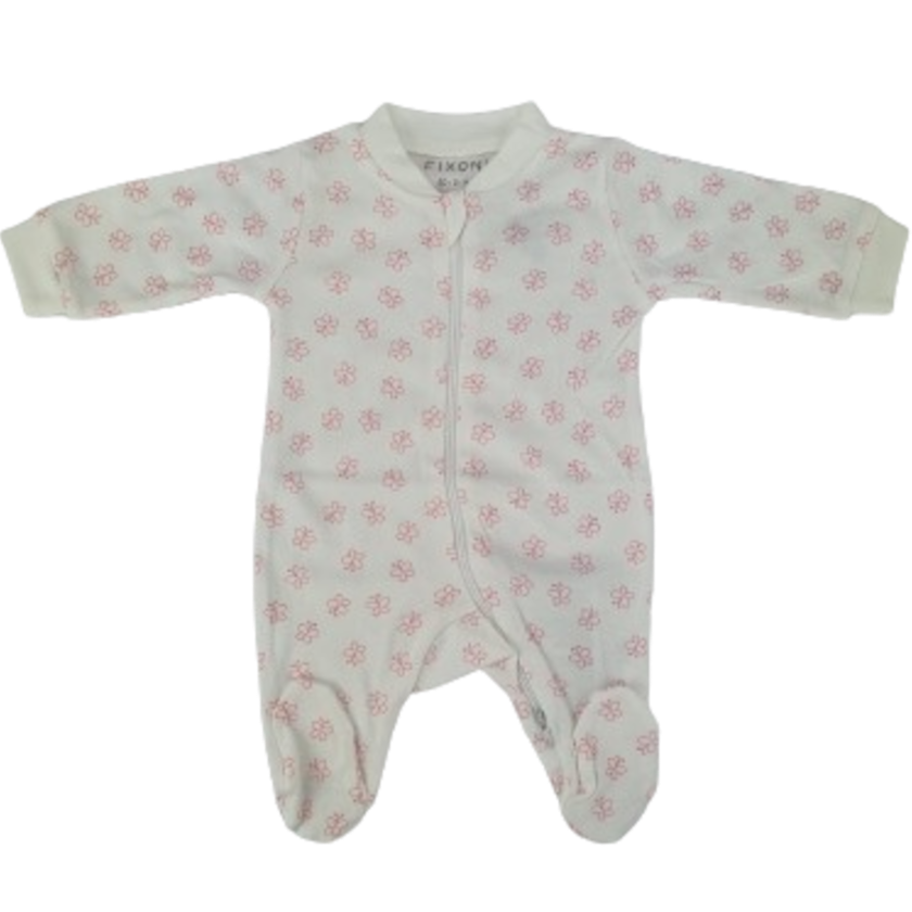 Fixoni jumpsuit/nachtpak met voetjes - Nieuw Nadja - Vlinder - Wit - Jumpsuit - MamaMilla