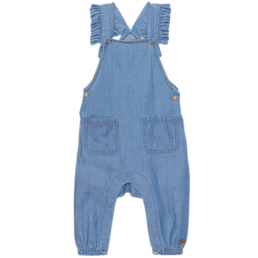 Minymo Overall met ruches - Denim - Grey Mist - Broek - MamaMilla