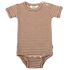 Joha body met korte mouwen in Wol/Zijde - Strepen - Café Latte - Body - MamaMilla