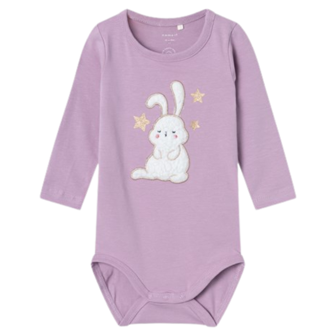 Noem het body met glitterdetails - Solinne - Rabbit - Lavender Mist - Body - MamaMilla