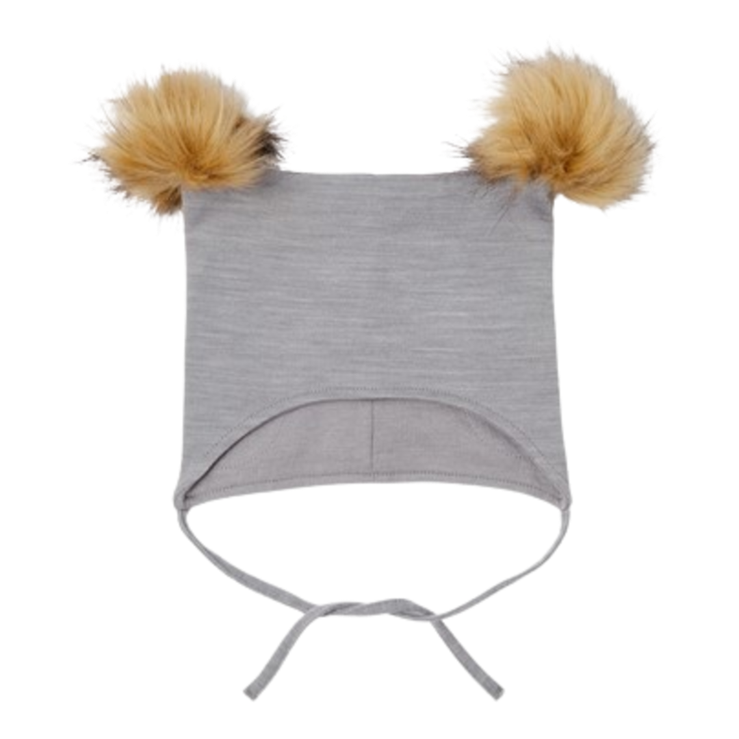 Name it Muts van wol met Pom Pom - Wuppo - Zilver Filigraan - Babymutsje - MamaMilla