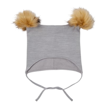 Name it Muts van wol met Pom Pom - Wuppo - Zilver Filigraan - Babymutsje - MamaMilla