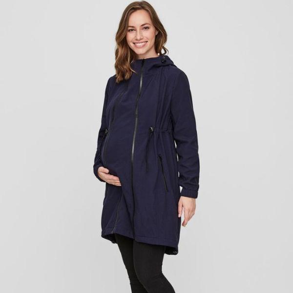 Mamalicious 3in1 softshell draag- en zwangerschapsjas - Donkerblauw - Draagjas - MamaMilla