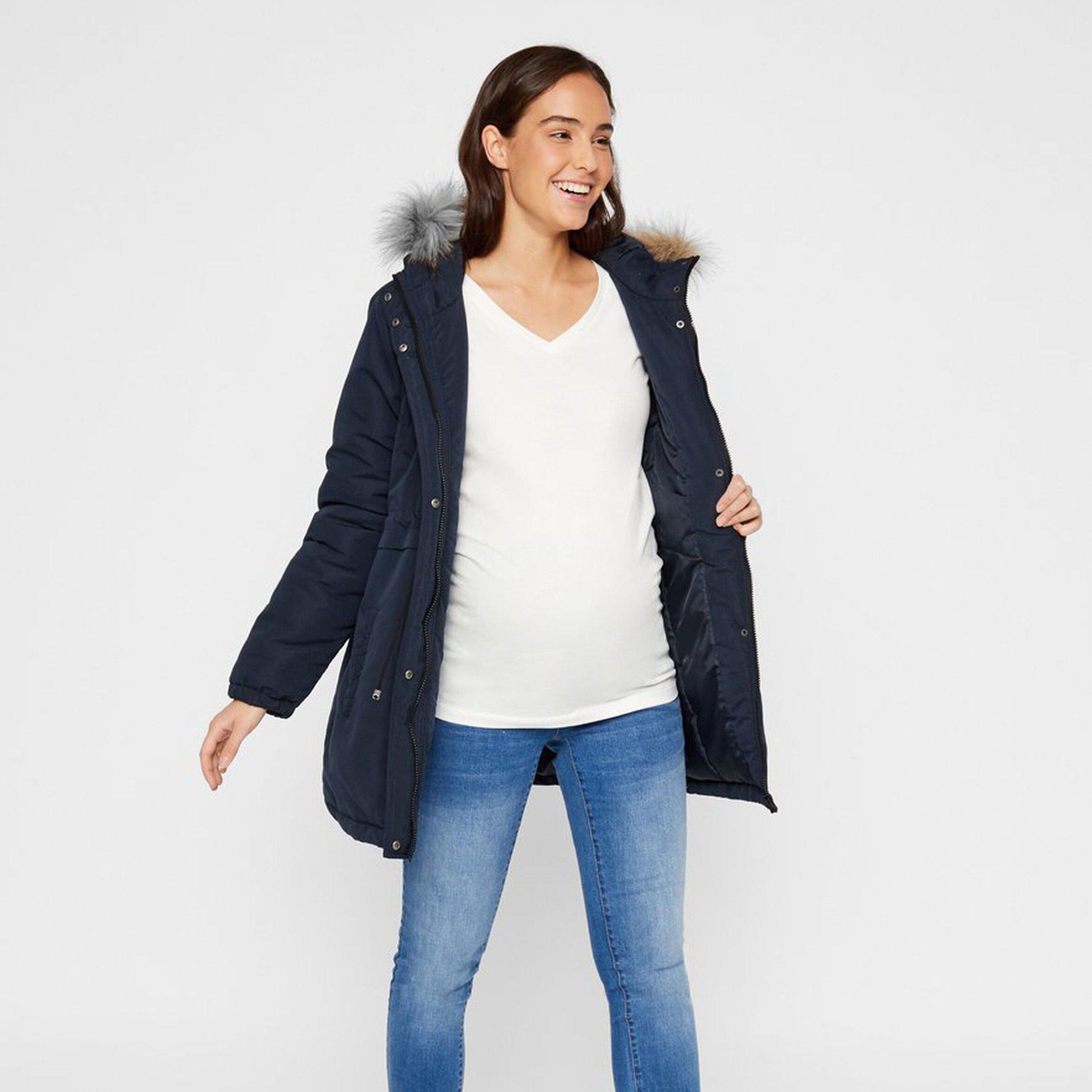 Mamalicious Zwangerschapsparkajas - Jessa - Marineblauwe blazer - Zwangerschapsjas - MamaMilla