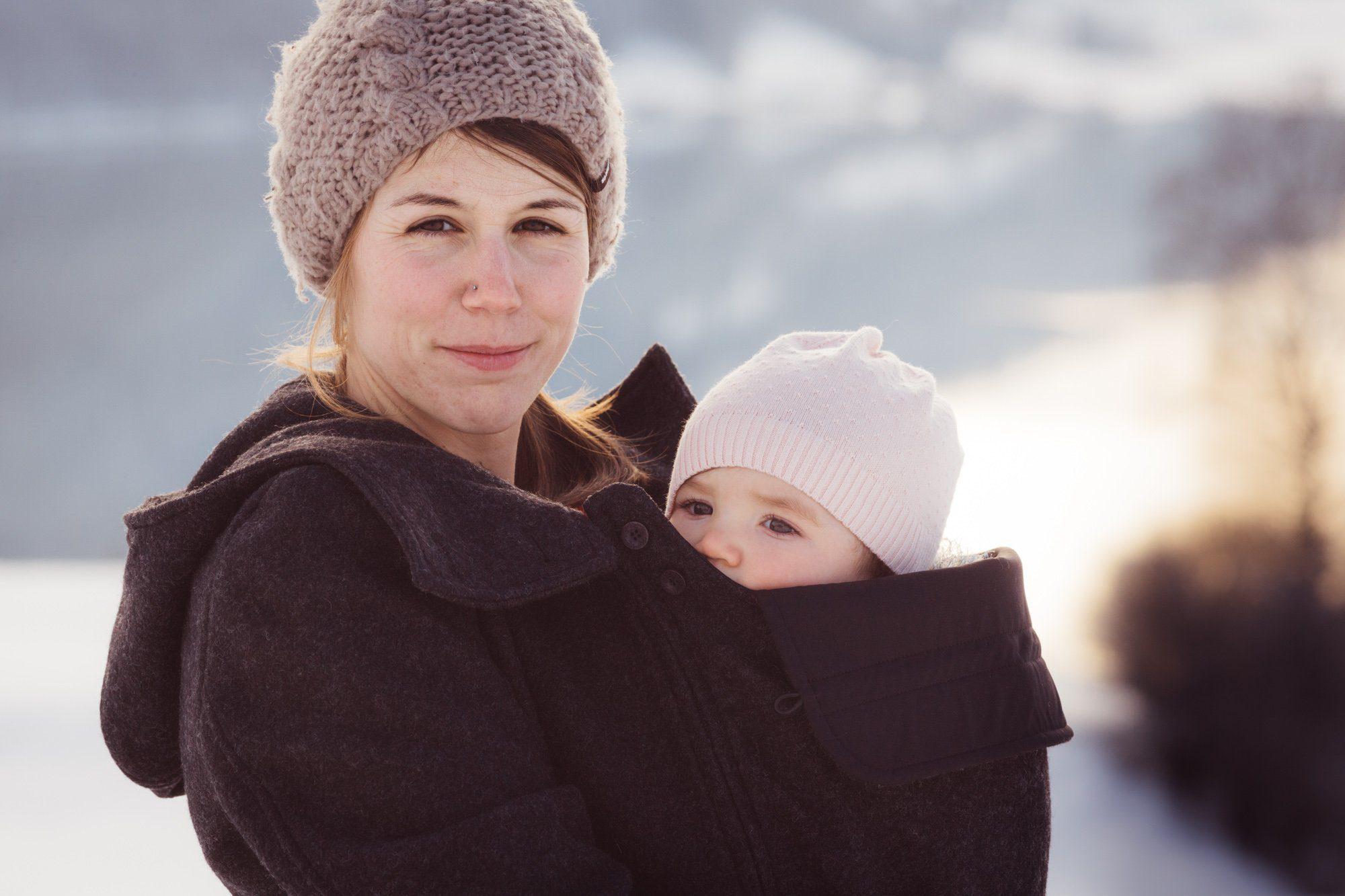 Mamalila 4in1 draag- en zwangerschapsjas ook voor rugdragen - Wol - Antraciet - Draagjas - MamaMilla