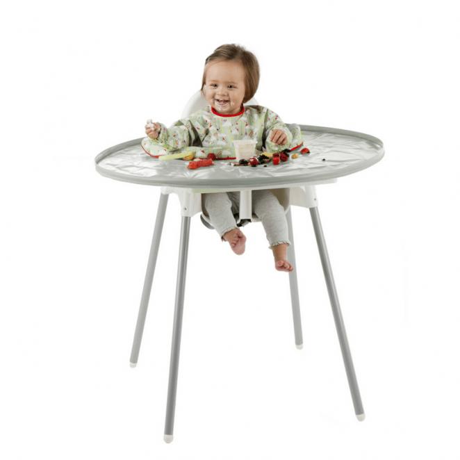 Tidy Tot Slab en Dienblad - SET - Grijze Appels - Slab met mouwen - MamaMilla