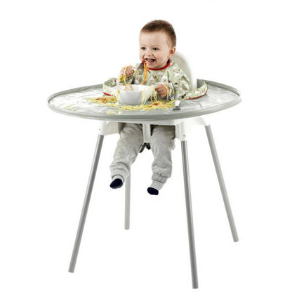 Tidy Tot Slab en Dienblad - SET - Grijze Appels - Slab met mouwen - MamaMilla