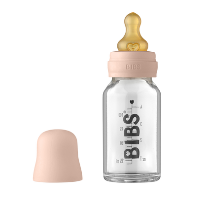 Bibs glazen babyfles - Latex - 110 ml. - Blush - Flesje baby - MamaMilla