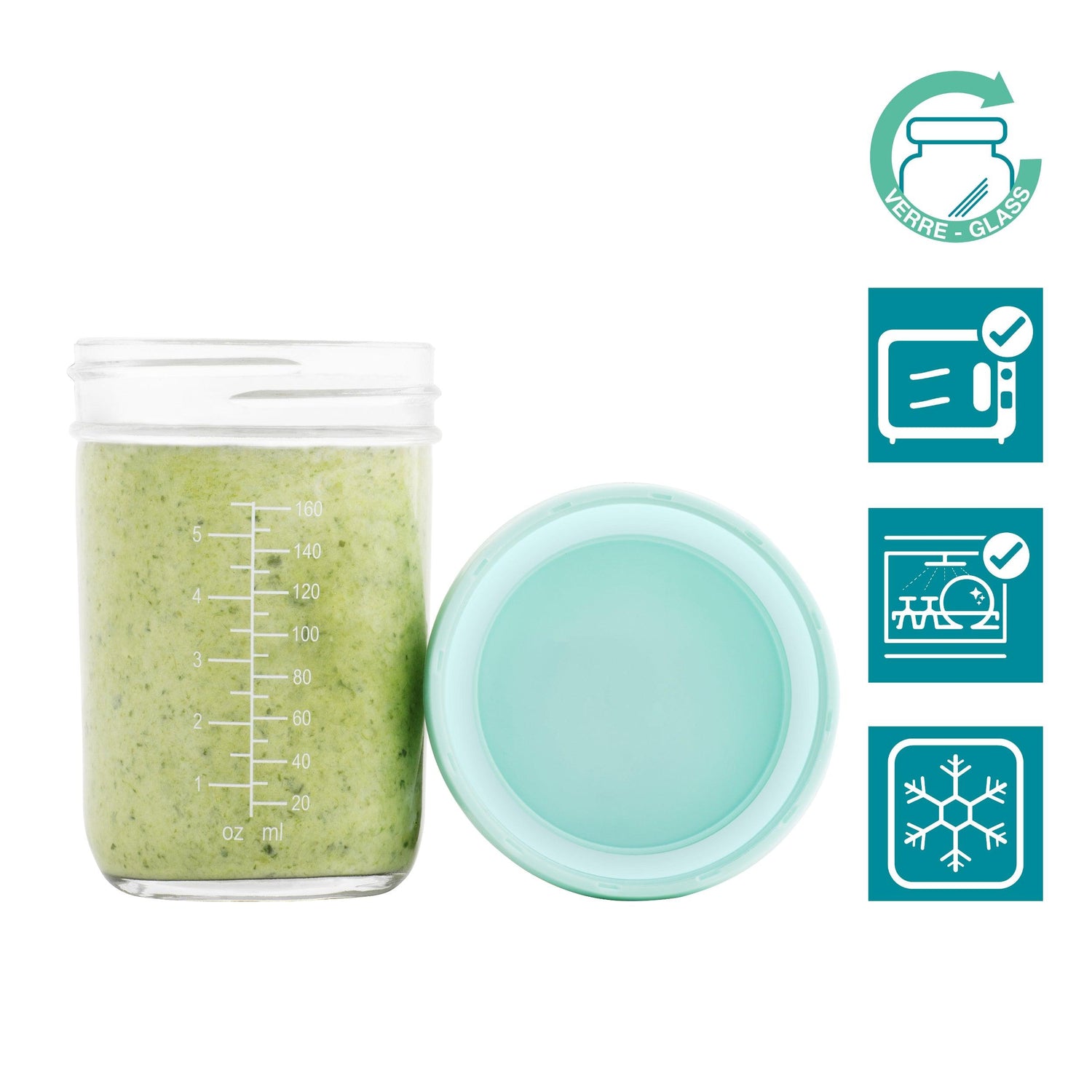 Babymoov glazen emmers (4 stuks) - 240ml - Pap - MamaMilla