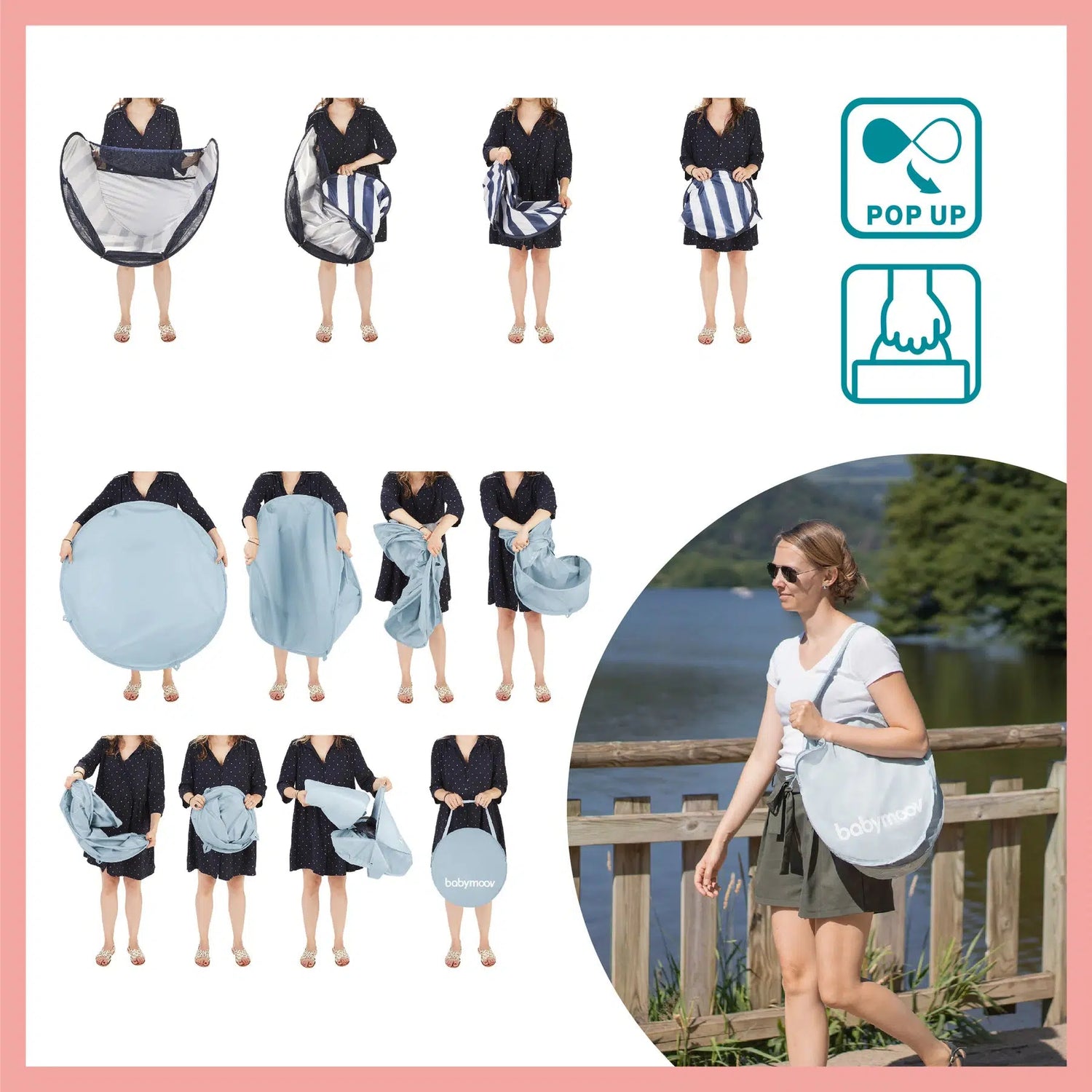 Babymoov 3in1 UV-tent - Mariniére Aquani - UV-tent - MamaMilla