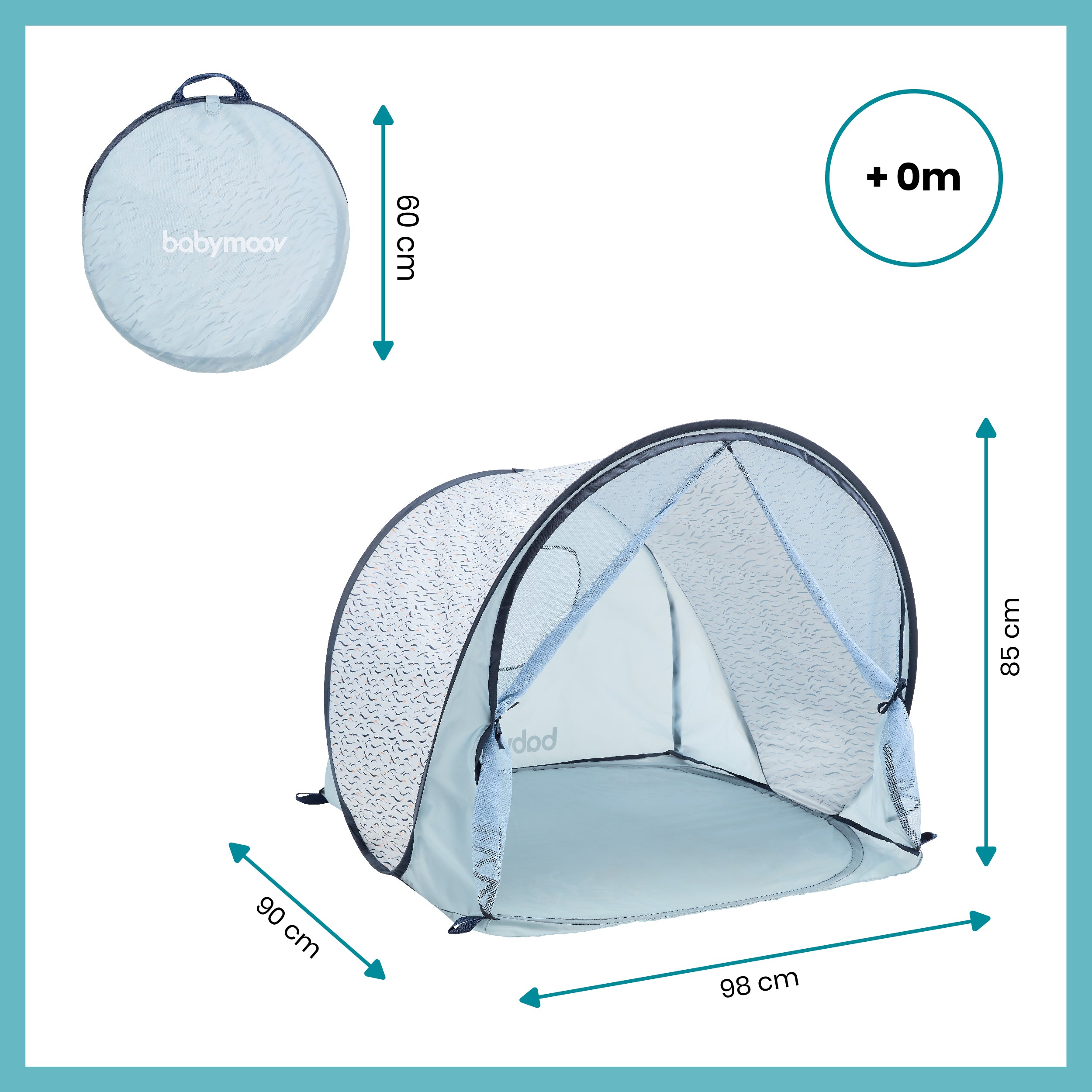 Babymoov UV-tent - Blauwe golven - UV-tent - MamaMilla