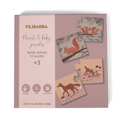 Filibabba Ouders en Kind Legpuzzel - Noordse Dieren - Legpuzzel - MamaMilla