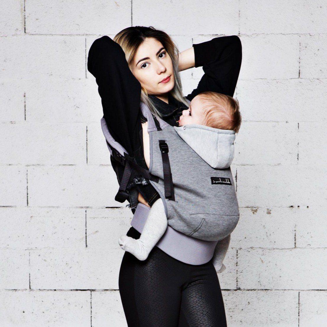 Love radius drager incl. babyinzet - Hoodie draagzak - Donkergrijs/Flanel Grijs - draagzak - MamaMilla