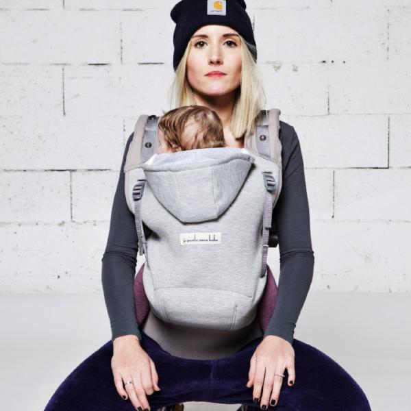 Love radius drager incl. babyinzetstuk - Hoodie draagzak - Lichtgrijs/Atletisch Grijs - draagzak - MamaMilla