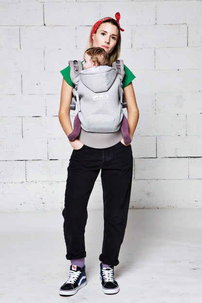 Love radius drager incl. babyinzetstuk - Hoodie draagzak - Lichtgrijs/Atletisch Grijs - draagzak - MamaMilla