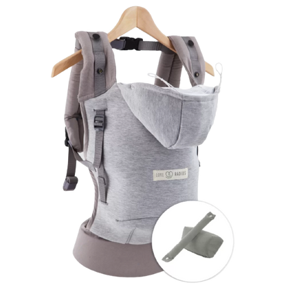Love radius drager incl. babyinzetstuk - Hoodie draagzak - Lichtgrijs/Atletisch Grijs - draagzak - MamaMilla