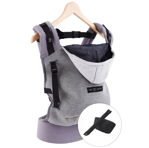 Love radius drager incl. babyinzet - Hoodie draagzak - Donkergrijs/Flanel Grijs - draagzak - MamaMilla