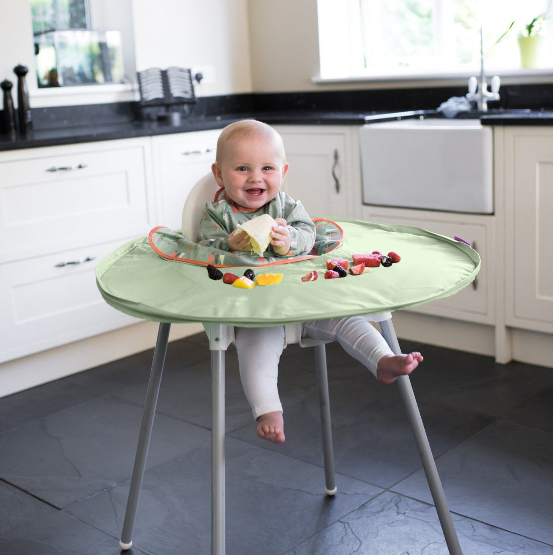 Tidy Tot Slab en Dienblad - SET - Dusty Mint - Slab met mouwen - MamaMilla