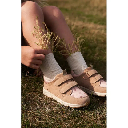Wheat Toney Printed Velcro Sneaker - roze beige bloemen - Schoenen - MamaMilla