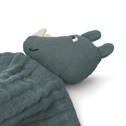 Liewood knuffeldoekje - Amaya knuffelteddy - Neushoorn/Walvis blauw - Knuffeldoekje - MamaMilla
