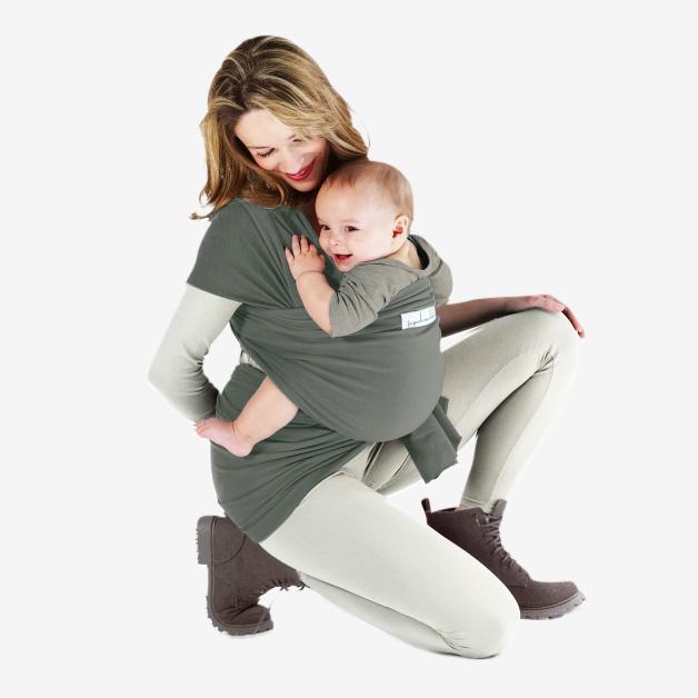 Love radius stretch wikkelbasis - Dusty green - wikkeldoek - MamaMilla