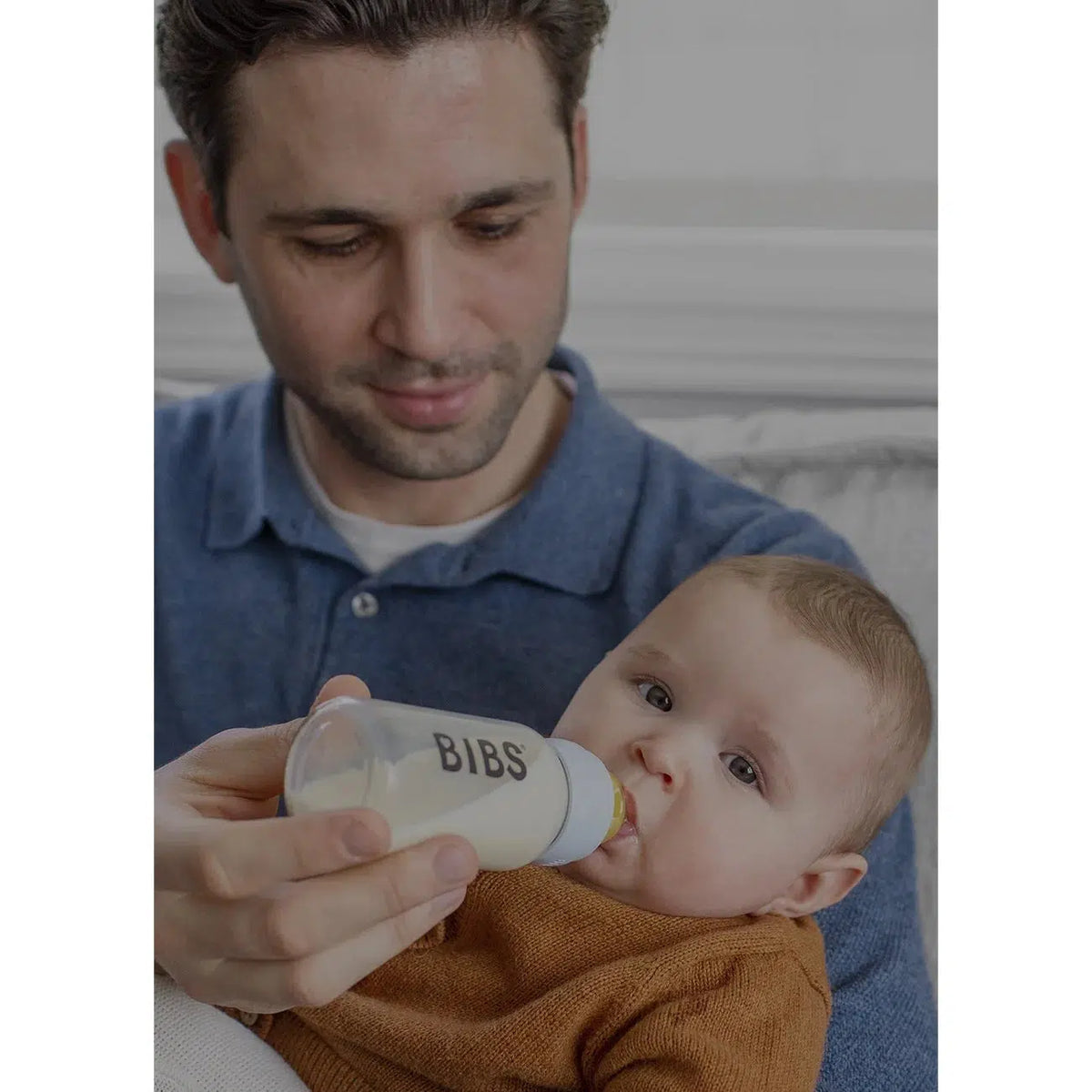 Bibs glazen babyfles - Latex - 110 ml. - Baby Blauw - Flesje baby - MamaMilla