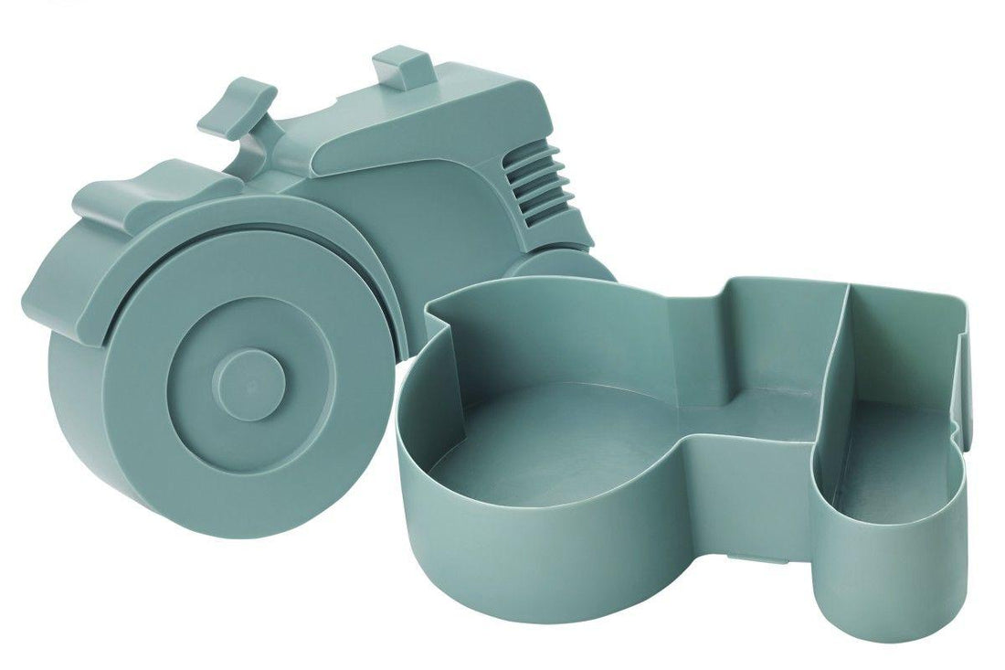 BLAFRE Madkasse Med 2 Rum - Traktor - Blågrøn - Madkasse - MamaMilla