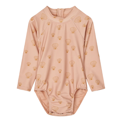 Liewood babyzwempak met lange mouwen - Badpak Maxime - Sea shell / Pale Toscane - Zwemkleding - MamaMilla