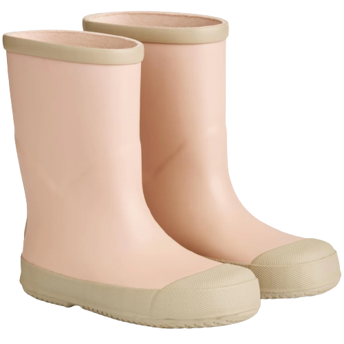 Tarwe Modderige rubberen laarzen - Roze stof - rubberen laarzen - MamaMilla