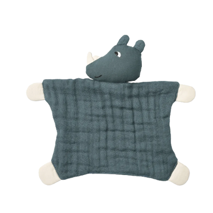 Liewood knuffeldoekje - Amaya knuffelteddy - Neushoorn/Walvis blauw - Knuffeldoekje - MamaMilla