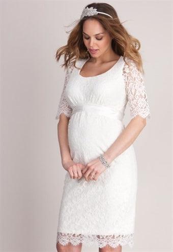 Seraphine Vente kanten trouwjurk - eer - ivoor - voedingskleding - MamaMilla
