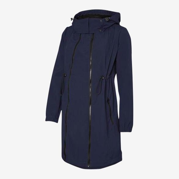 Mamalicious 3in1 softshell draag- en zwangerschapsjas - Donkerblauw - Draagjas - MamaMilla