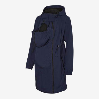 Mamalicious 3in1 softshell draag- en zwangerschapsjas - Donkerblauw - Draagjas - MamaMilla