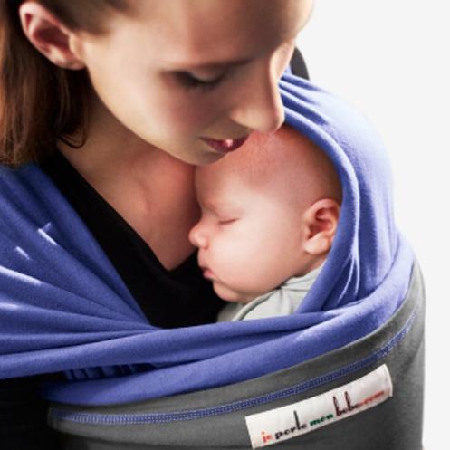 Love radius rekbare draagdoek origineel - Paars/Donkergrijs - draagdoek - MamaMilla