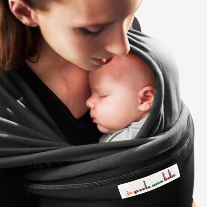Love radius rekbare draagdoek origineel - Kolengrijs/Zwart - draagdoek - MamaMilla