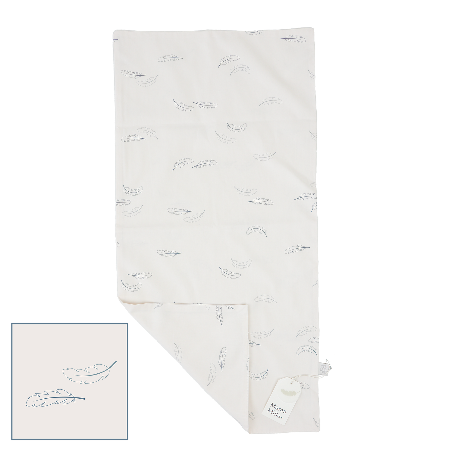 MamaMilla laken voor babynest - Blauwe veren - laken voor babynest - MamaMilla