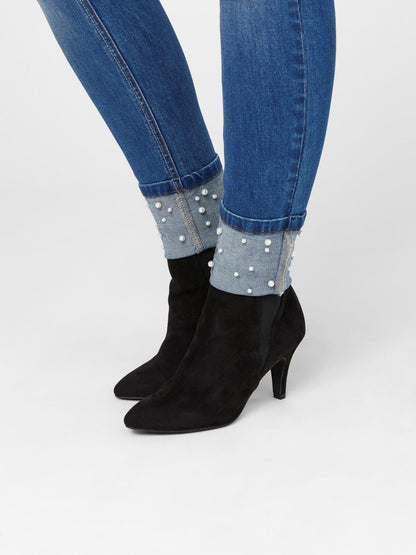 Mamalicious zwangerschapsjeans met parels - Denim - Zwangerschapskleding - MamaMilla