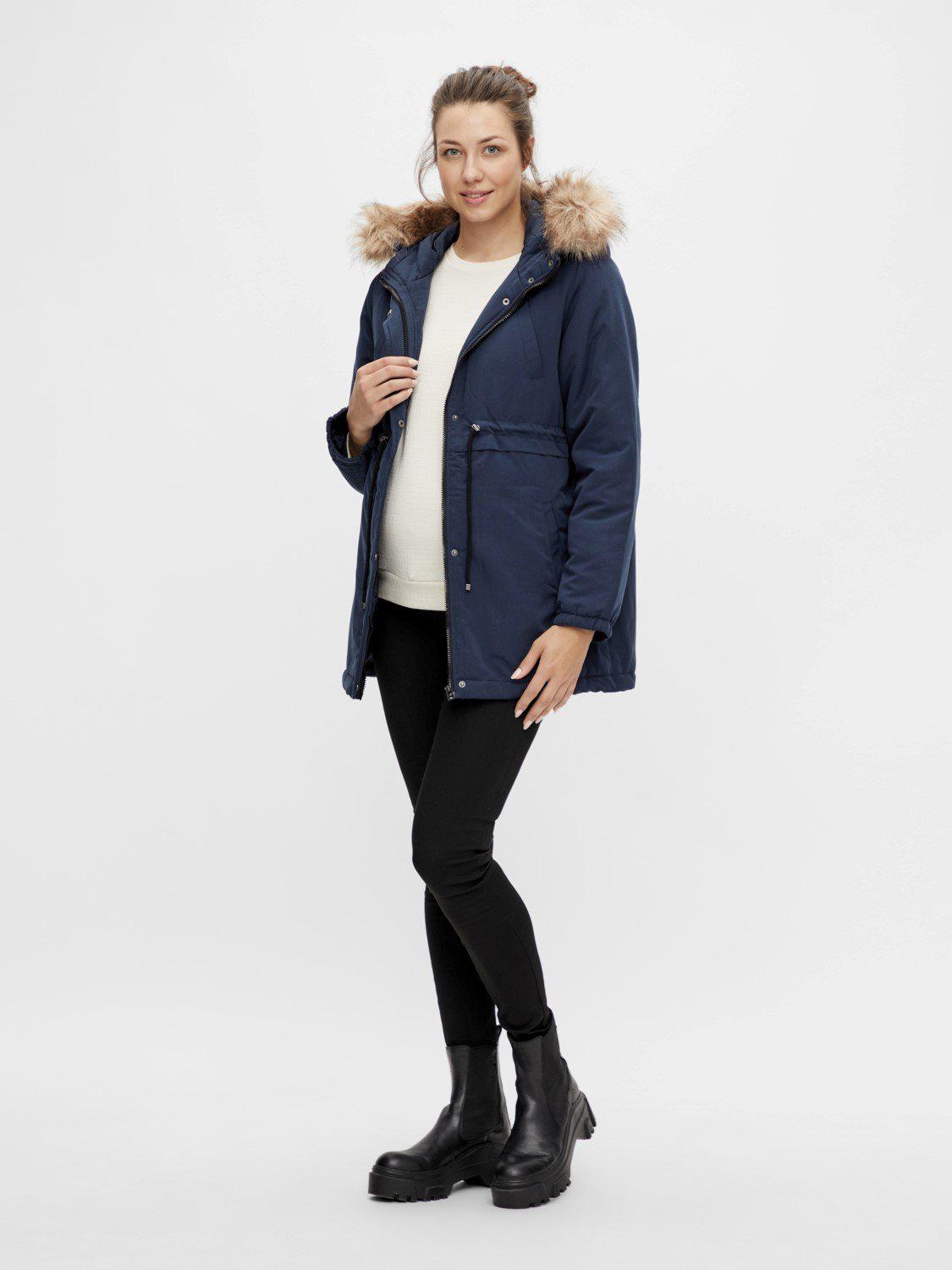 Mamalicious Zwangerschapsparkajas - Jessa - Marineblauwe blazer - Zwangerschapsjas - MamaMilla