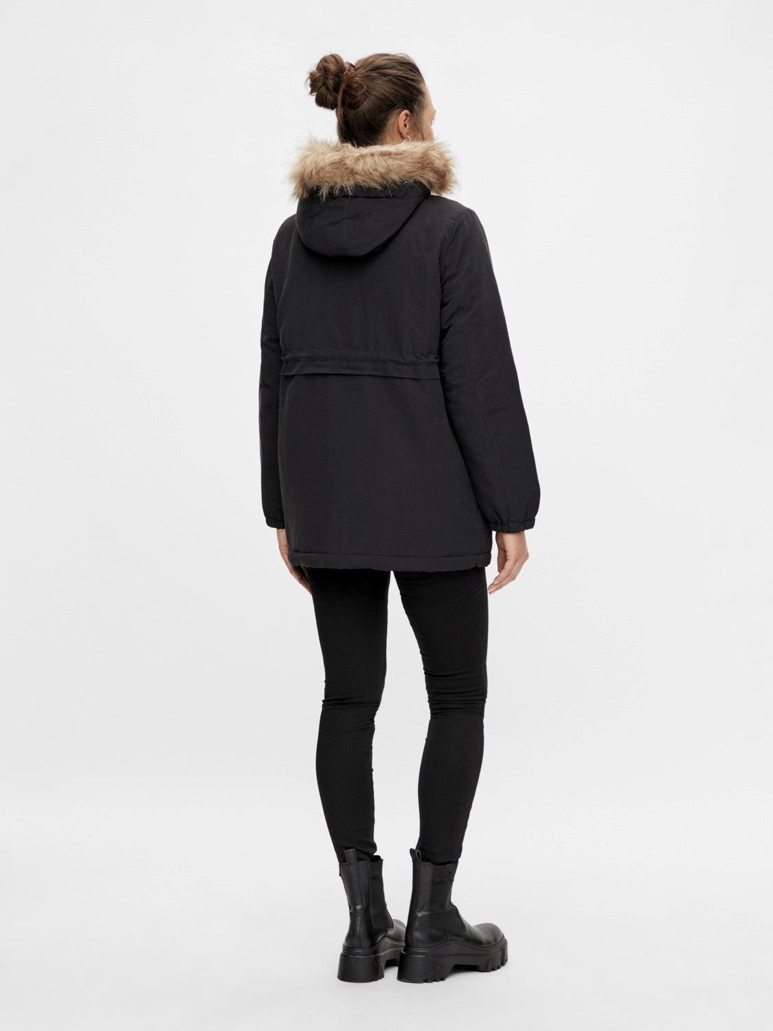 Mamalicious Vente Parka Jas - Jessa - Zwart - Zwangerschapsjas - MamaMilla