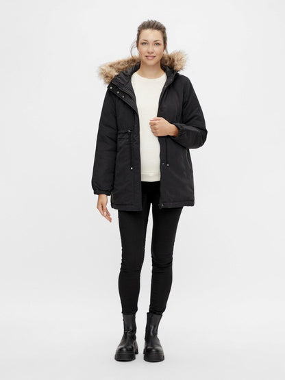 Mamalicious Vente Parka Jas - Jessa - Zwart - Zwangerschapsjas - MamaMilla