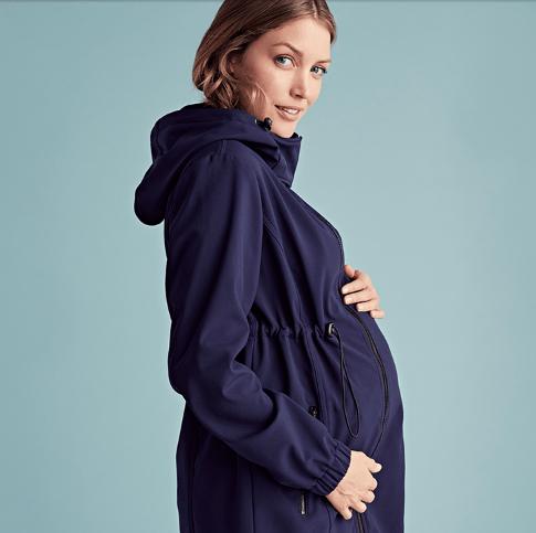Mamalicious 3in1 softshell draag- en zwangerschapsjas - Donkerblauw - Draagjas - MamaMilla