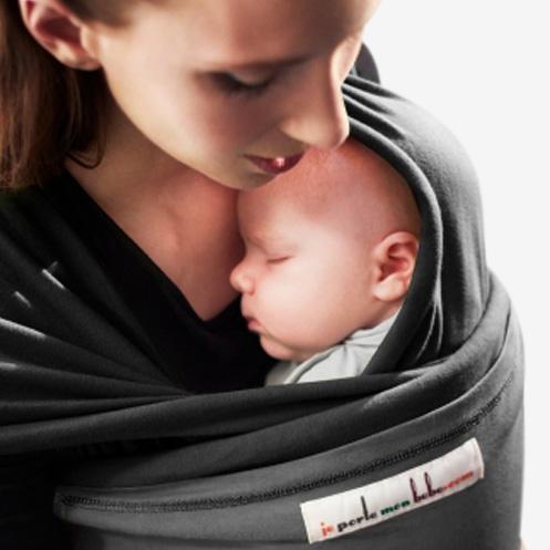 Love radius rekbare draagdoek origineel - Zwart/Coal grijs - draagdoek - MamaMilla