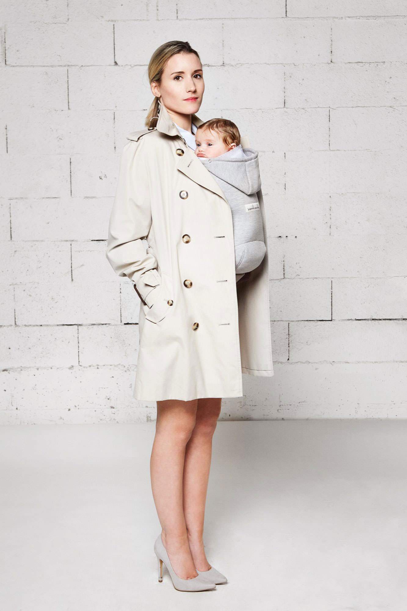 Love radius drager incl. babyinzetstuk - Hoodie draagzak - Lichtgrijs/Atletisch Grijs - draagzak - MamaMilla