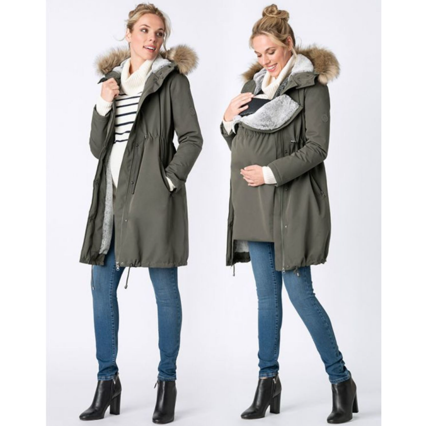 Seraphine Wacht- en draagjas 3-in-1- Valetta - Kaki - Draagjas - MamaMilla