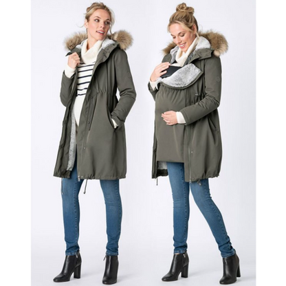 Seraphine Wacht- en draagjas 3-in-1- Valetta - Kaki - Draagjas - MamaMilla