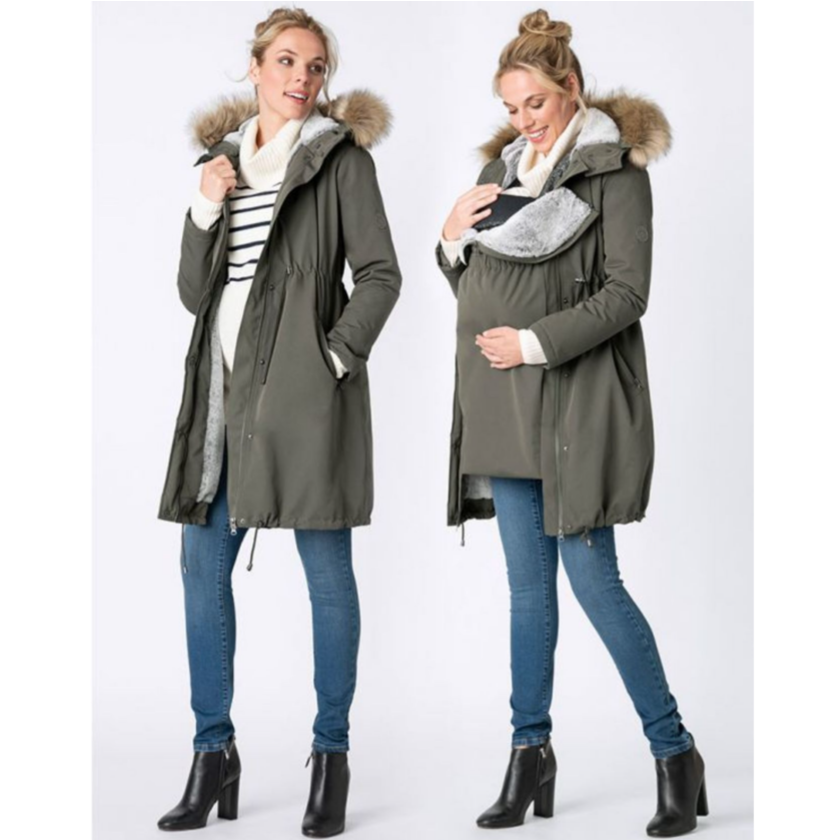 Seraphine Wacht- en draagjas 3-in-1- Valetta - Kaki - Draagjas - MamaMilla